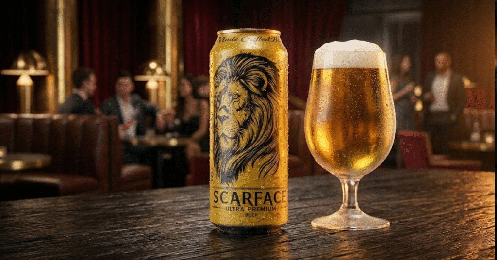 Scarface Beer as a best beer brand with a chilled bottle and smooth refreshing taste