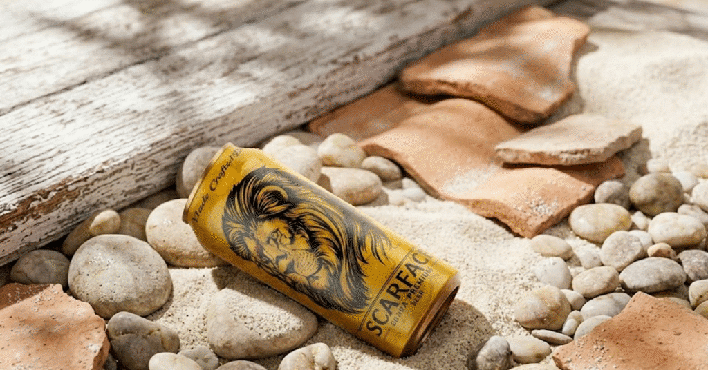 Premium Scarface Beer launch event showcasing bold beer branding