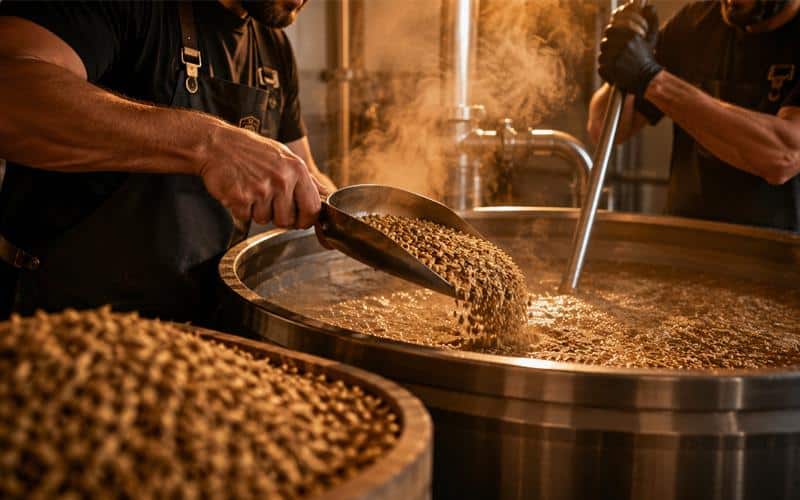 Professional brewers managing the Beer Brewing Process
